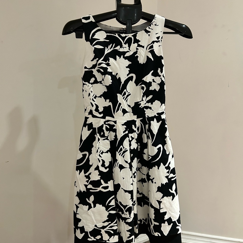 Jacob Black and White Asymmetrical Dress